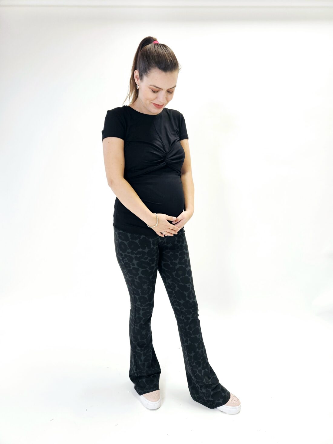 Flared pants Leopard Groen