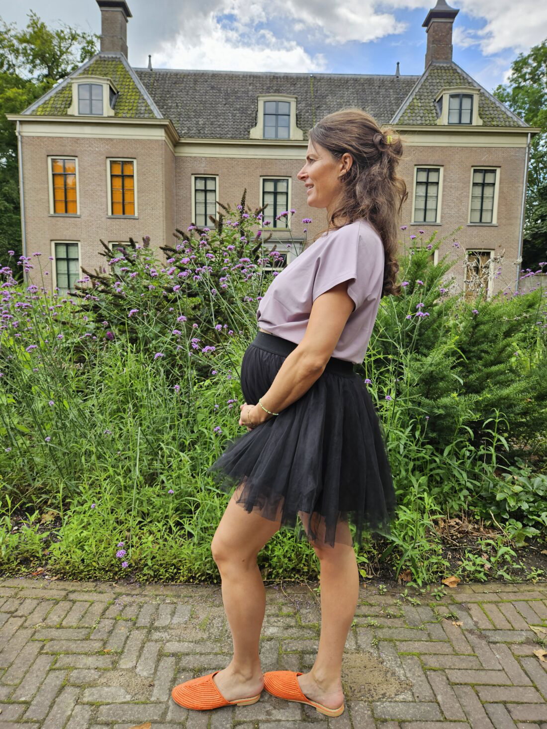 Oversized top Oud roze