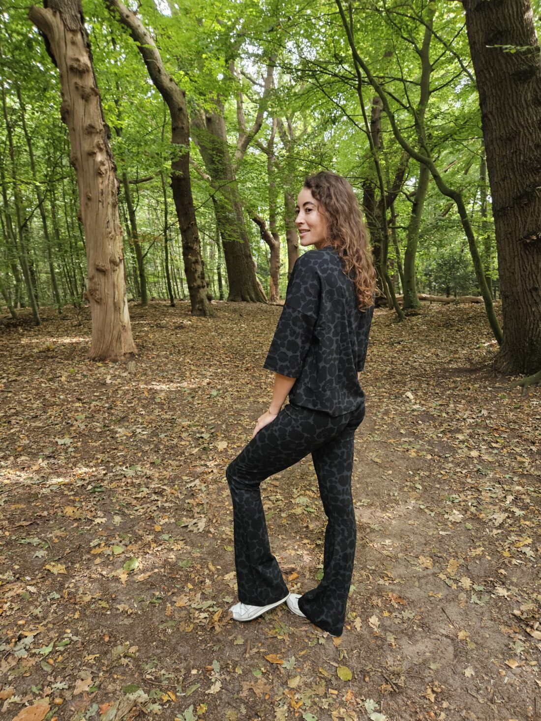 Flared pants Leopard Groen
