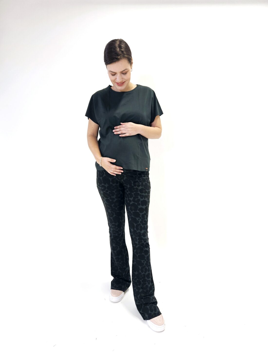 Flared pants Leopard Groen