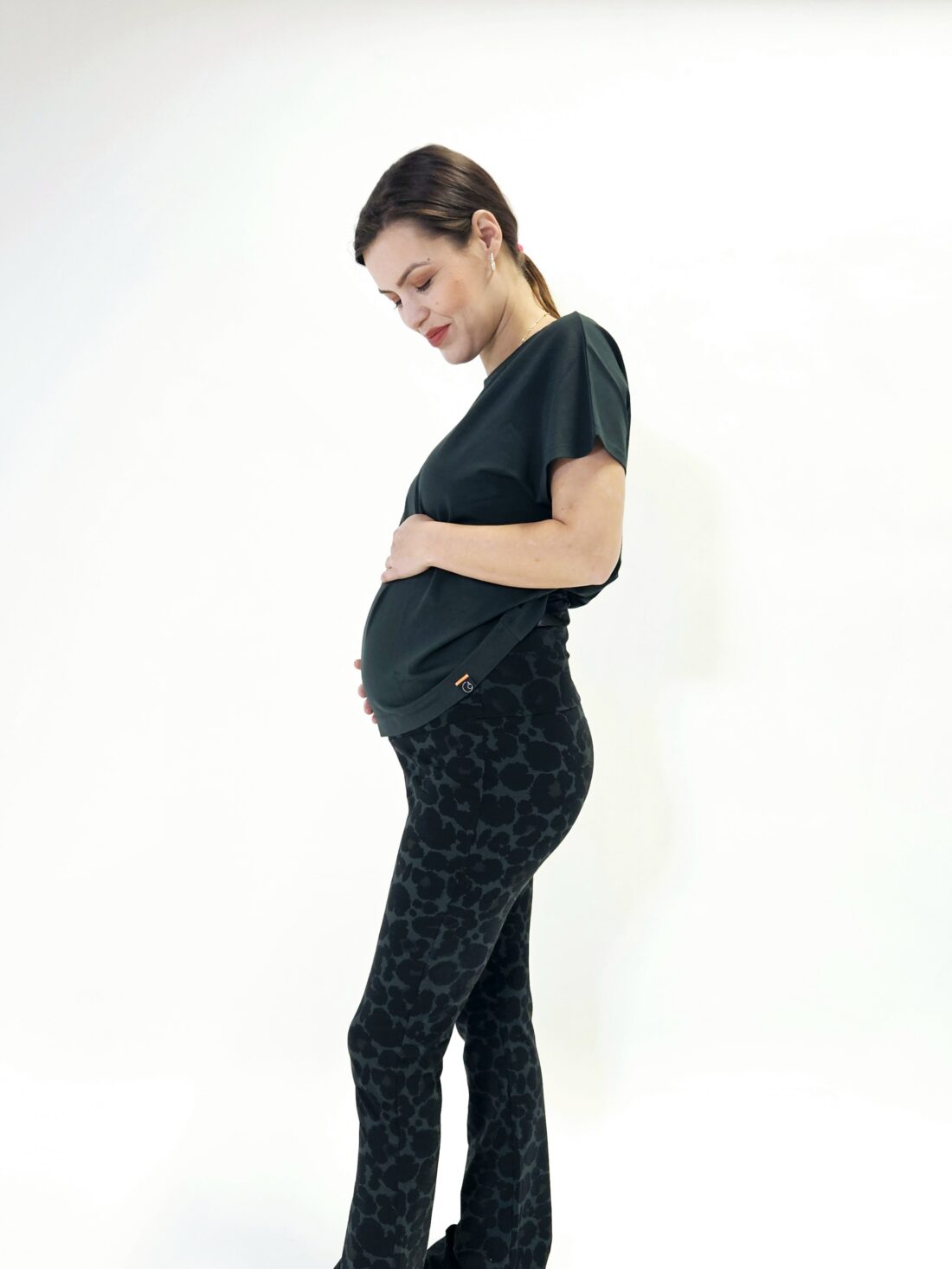 Flared pants Leopard Groen