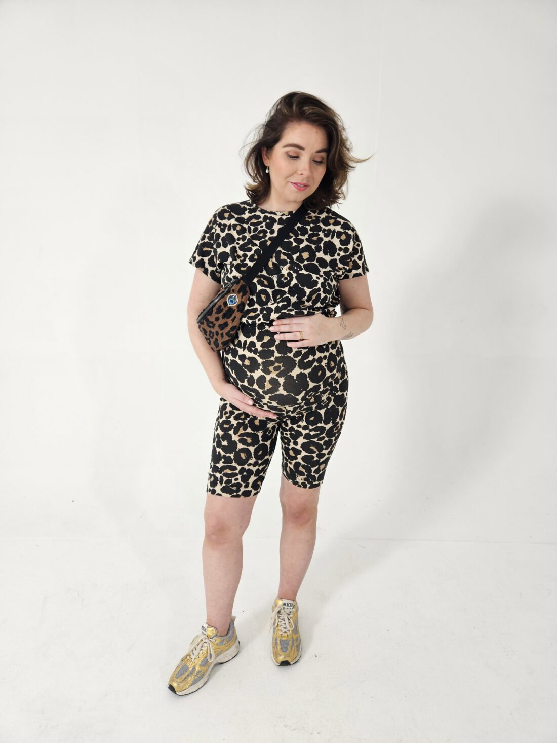 Korte broek Leopard beige