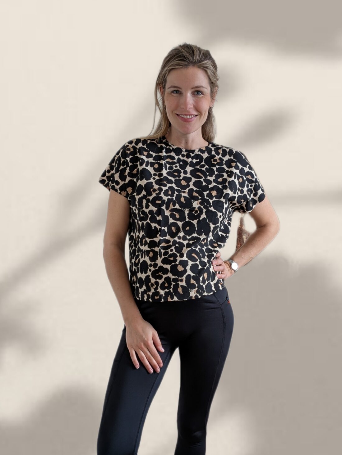 Oversized top Leopard beige