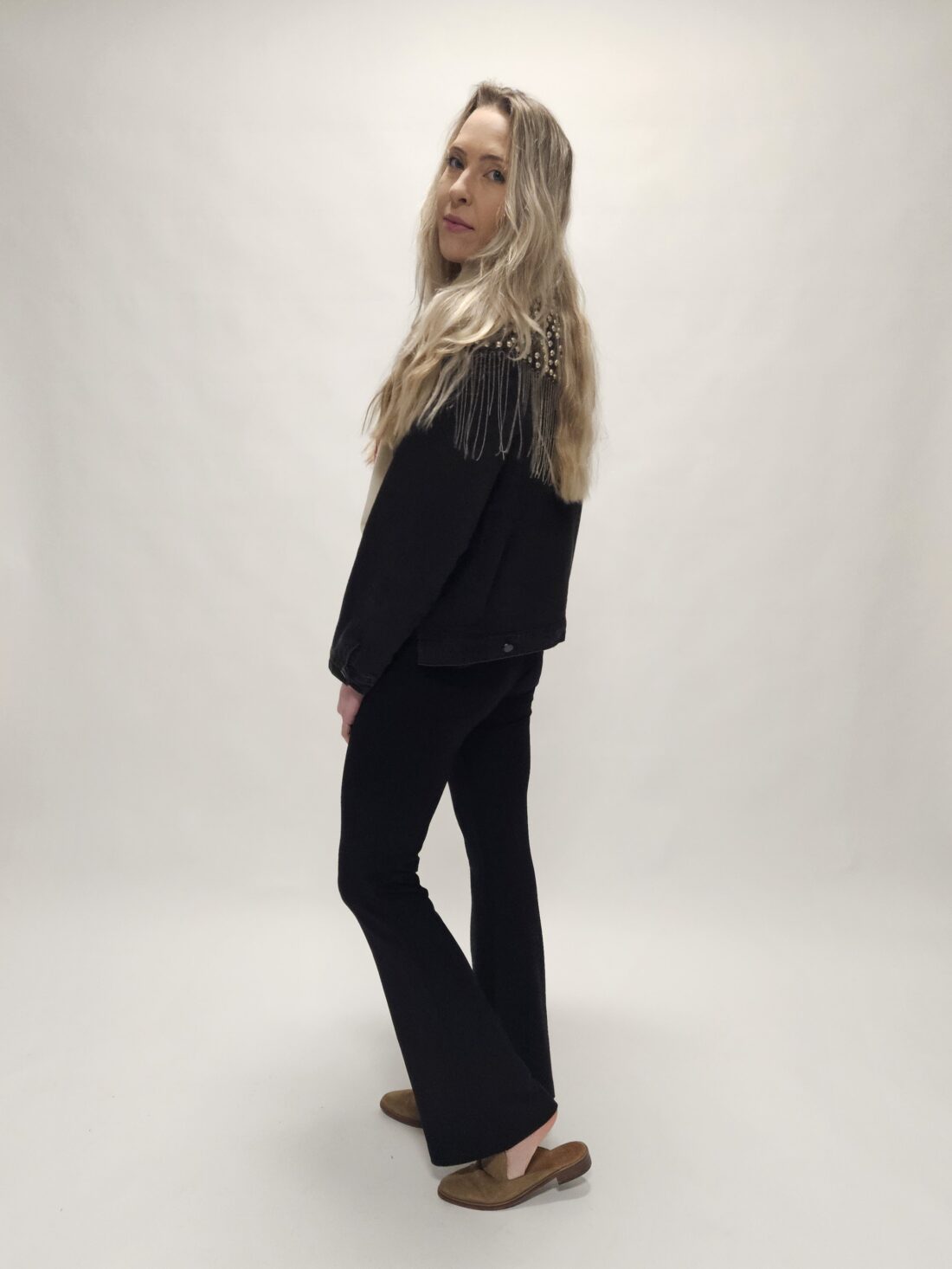 TALL Flared pants Zwart