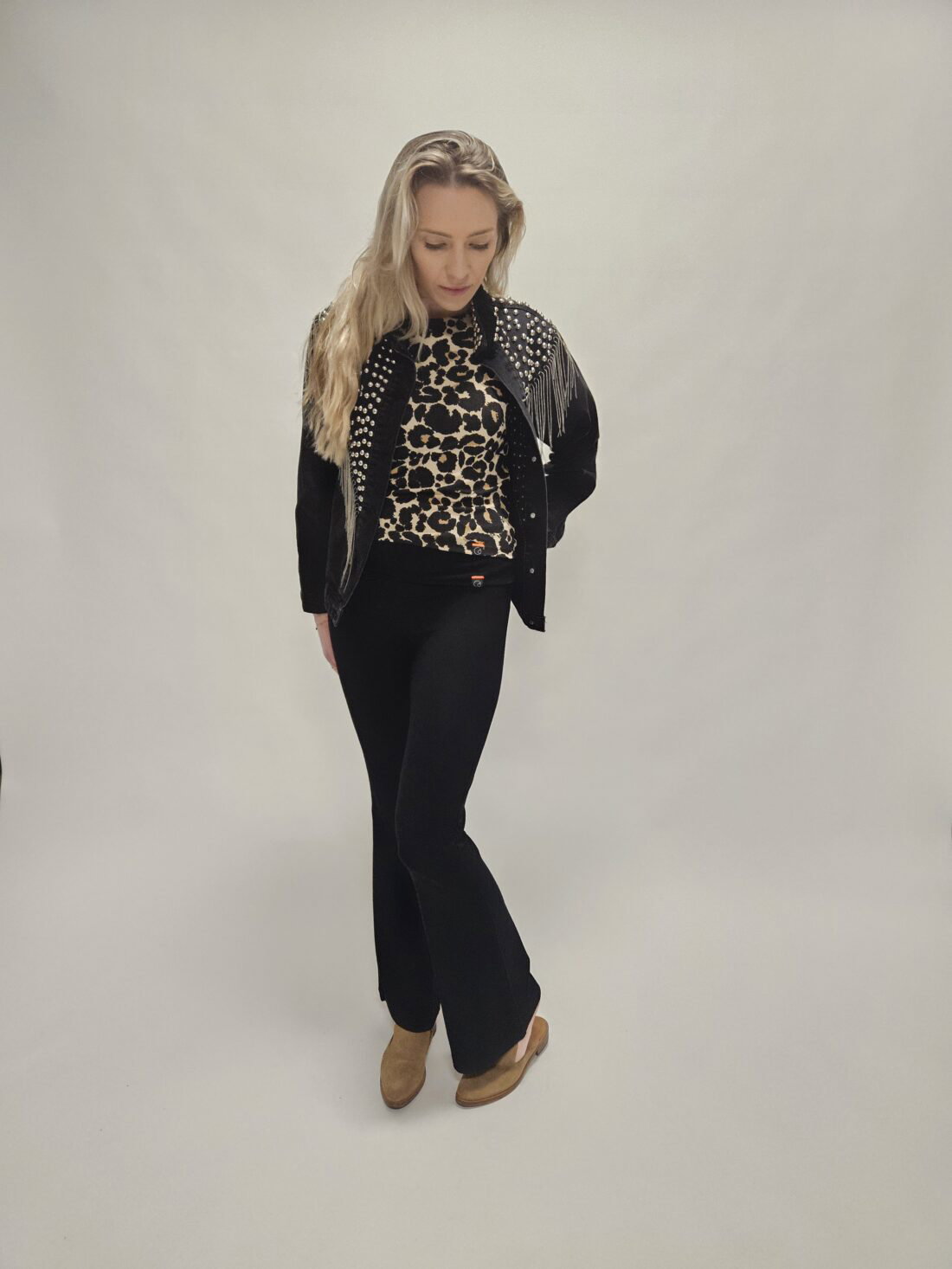 Oversized top Leopard beige