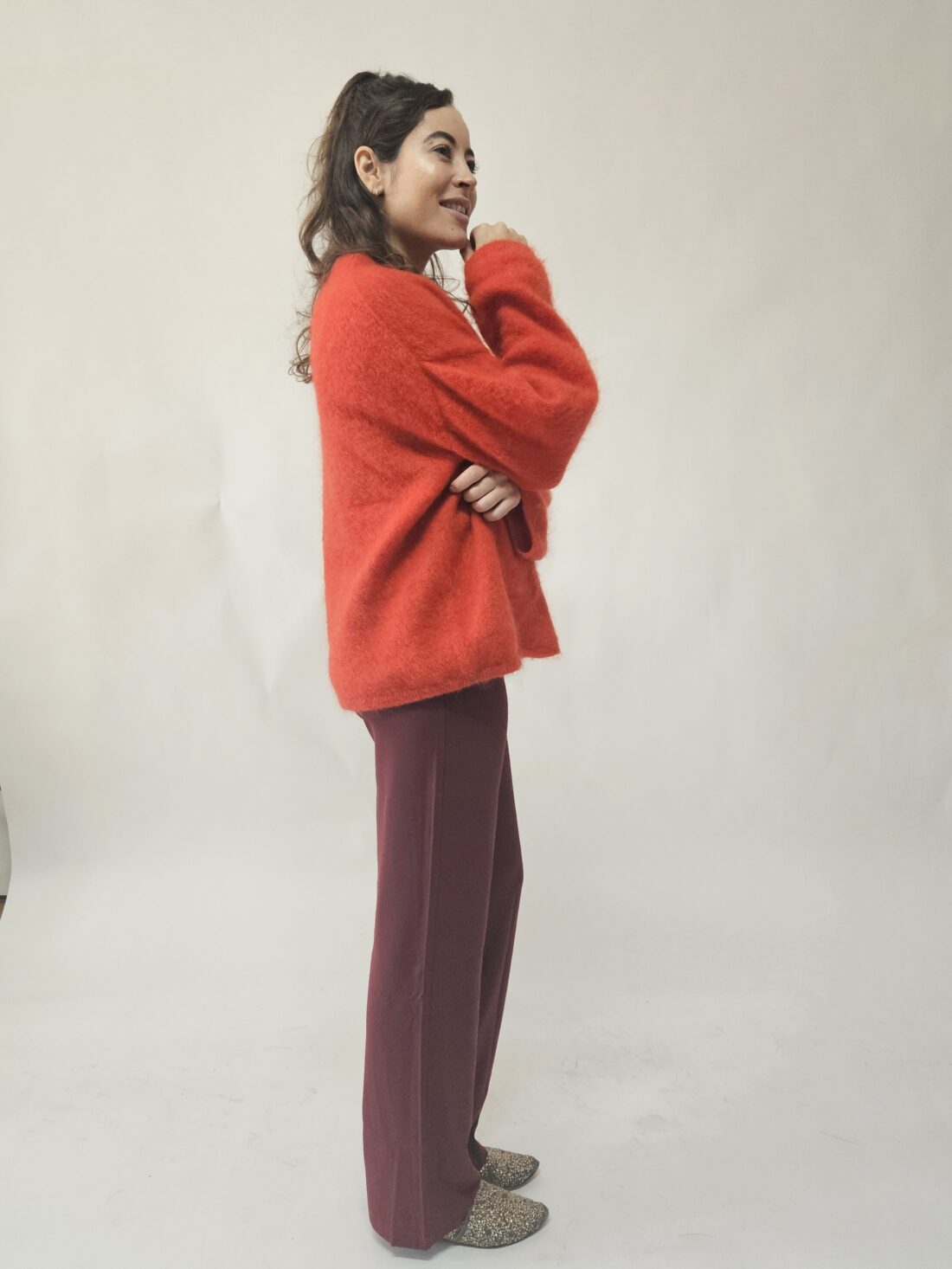 Wide pants Wine red