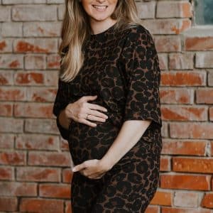Shirt driekwart mouw Leopard bruin