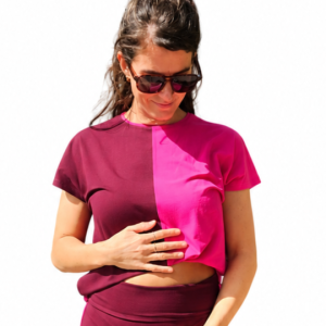 Oversized top Burgundy/fuchsia