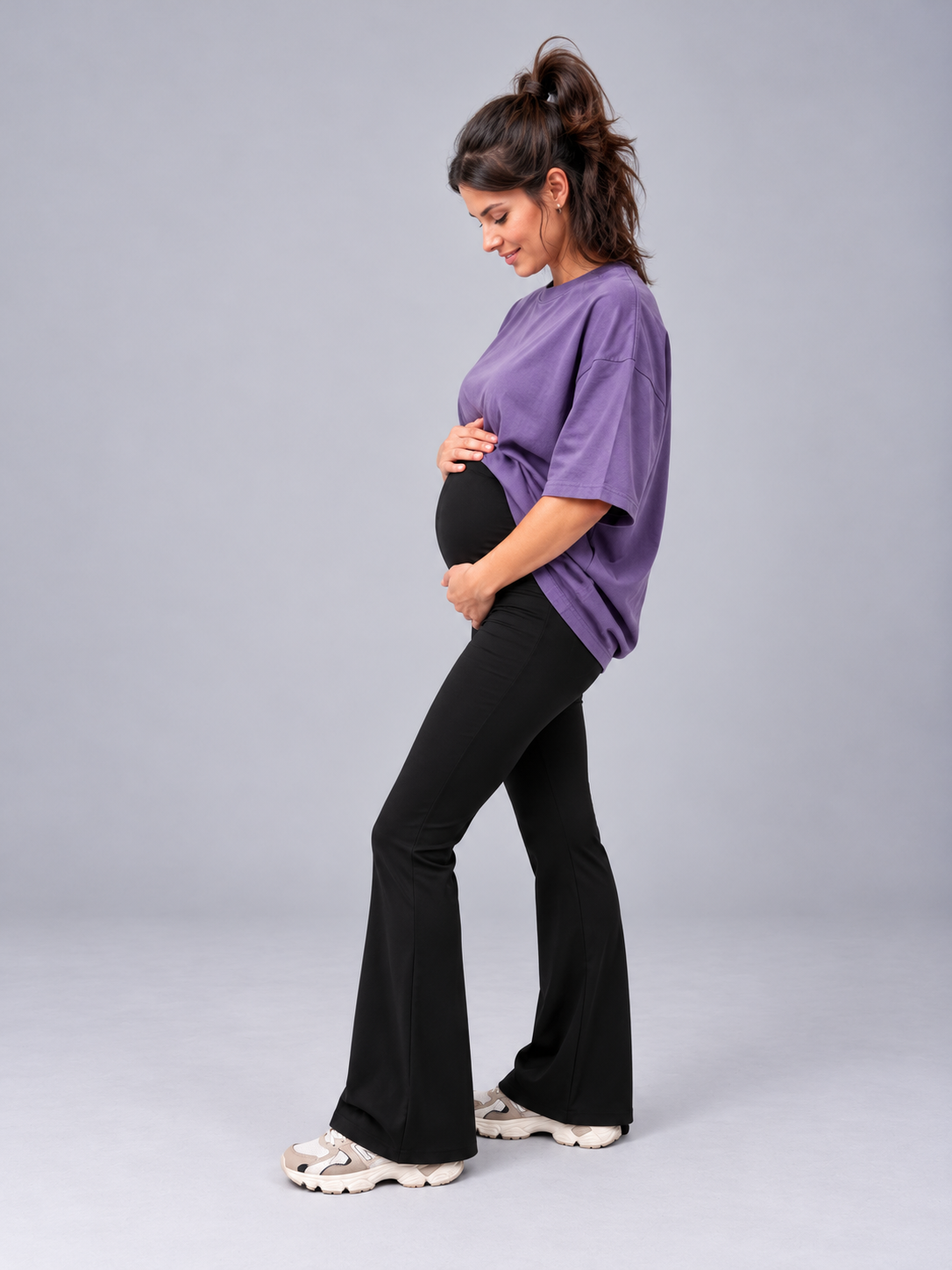 REGULAR Flared pants Negro